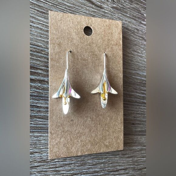 Flower drop earrings A113 - Picture 3 of 4
